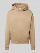 REVIEW Loose Fit Hoodie aus Baumwoll-Mix mit Kapuze in Taupe, Größe XS