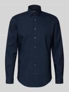 Jake*s Slim Fit Business-Hemd mit Kentkragen in Marine, Größe 37/38