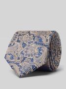 Monti Seidenkrawatte mit Paisley-Muster in Beige, Größe 1