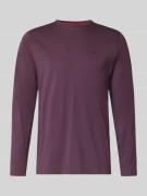 Fynch-Hatton Longsleeve mit Rundhalsausschnitt und Logo in Aubergine, ...