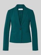 comma Slim Fit Blazer mit Paspeltaschen in Petrol, Größe 34