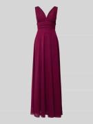 TROYDEN COLLECTION Abendkleid mit Raffungen in Kirsche, Größe 34