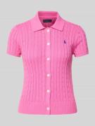 Polo Ralph Lauren Strickshirt mit Knopfleiste in Pink, Größe S