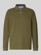 Fynch-Hatton Poloshirt mit Label-Stitching in Oliv, Größe 3XL
