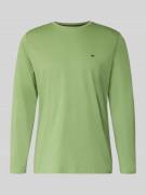 Fynch-Hatton Longsleeve mit Rundhalsausschnitt und Logo in Hellgruen, ...