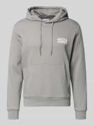 Jack & Jones Hoodie mit Label-Print und Känguru-Tasche in Hellgrau, Gr...