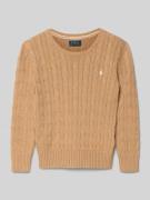 Polo Ralph Lauren Kids Strickpullover mit Zopfmuster und Label-Stitchi...