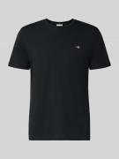 Gant Regular Fit T-Shirt mit Label-Stitching Modell 'SHIELD' in Black,...