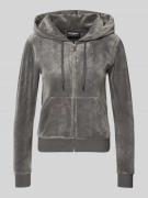 Juicy Couture Sweatjacke mit Label-Stitching Modell 'ROBERTSON' in Oli...
