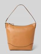 Lauren Ralph Lauren Lederhandtasche mit Ziernaht in Hellbraun, Größe 1
