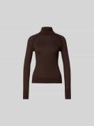 Victoria Beckham Longsleeve mit Rollkragen in Dunkelbraun, Größe S