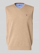 Fynch-Hatton Pullunder mit Label-Stitching in Taupe, Größe 3XL