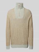 Scotch & Soda Strickpullover mit Stehkragen in Sand, Größe M