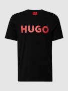 HUGO T-Shirt mit Label-Schriftzug Modell 'DULIVIO' in Black, Größe XXL