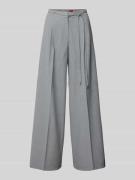 HUGO Weite Hose mit Viskose-Anteil Modell 'HAMINDE' in Hellgrau Melang...