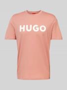 HUGO T-Shirt mit Label-Print Modell 'DULIVIO' in Lachs, Größe XL