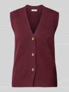 Christian Berg Woman Strickweste aus Wolle mit V-Ausschnitt in Bordeau...