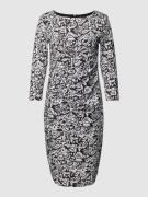 Montego Knielanges Kleid mit Allover-Muster in Black, Größe 34