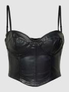 Review Bustier-Trägertop in Lederoptik in Black, Größe XS
