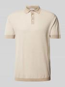 Lindbergh Slim Fit Poloshirt mit Knopfleiste in Beige, Größe XXXL