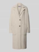 WHITE LABEL Webpelzmantel mit Reverskragen in Offwhite, Größe 38