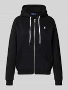 Polo Ralph Lauren Sweatjacke mit Logo-Stitching in Black, Größe L