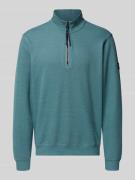 Lerros Regular Fit Troyer mit Stehkragen und Reißverschluss in Tuerkis...