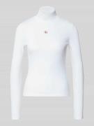 Calvin Klein Jeans Longsleeve mit Label-Detail in Weiss, Größe L