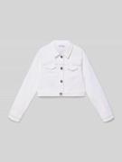 DANAMADE Regular Fit Jeansjacke mit Pailettenbesatz in Ecru, Größe 122