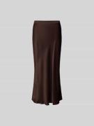 Anine Bing Seidenrock in Midi-Länge in Dunkelbraun, Größe L