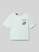 Mango T-Shirt mit Motiv-Print in Mint, Größe 116