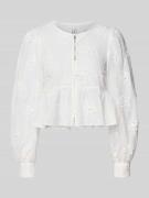 Mango Slim Fit Bluse mit Spitzenbesatz Modell 'SWIRL' in Offwhite, Grö...