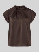 Neo Noir Regular Fit Bluse mit Raffungen Modell 'Fleur' in Mittelbraun...