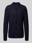 MCNEAL Strickjacke mit Strukturmuster in Dunkelblau, Größe XXL