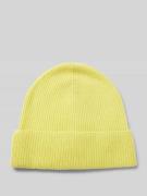 Christian Berg Woman Strickmütze aus reinem Kaschmir in Hellgelb, Größ...