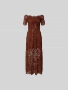 Rabanne Maxikleid aus floraler Spitze in Mittelbraun, Größe 38