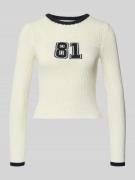 Guess Jeans Slim Fit Pulllover in Strick-Optik in Offwhite, Größe L