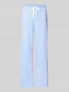 Lauren Ralph Lauren Wide Leg Stoffhose mit Tunnelzug in Blau, Größe M