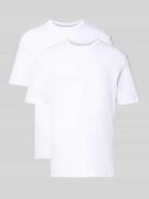 HECHTER PARIS T-Shirt-Set mit Logo-Stitching in Weiss, Größe L