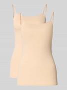 Schiesser Unterhemd mit Spaghettiträgern in Sand, Größe 36