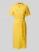 More & More Leinenkleid in Midilänge in GELB, Größe 34