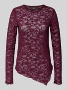 Gina Tricot Longsleeve aus Spitze in Bordeaux, Größe M