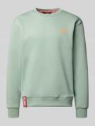 Alpha Industries Sweatshirt mit gerippten Abschlüssen in Mint, Größe M
