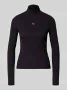 Calvin Klein Jeans Turtleneck-Pullover mit Label-Detail in Black, Größ...