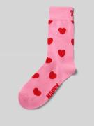 Happy Socks Socken mit Label-Print in Pink, Größe 36-40
