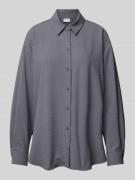 Jake*s Casual Relaxed Fit Hemdbluse mit Ziersteinbesatz in Mittelgrau,...