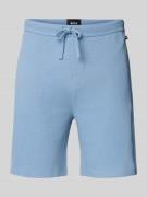BOSS Shorts mit Label-Stitching Modell 'WAFFLE' in Hellblau, Größe M