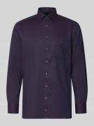 OLYMP Regular Fit Businesshemd aus Baumwolle mit Kentkragen in Aubergi...