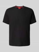 HUGO T-Shirt mit Label-Stitching Modell 'Austin' in Black, Größe L
