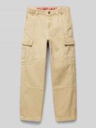 HUGO Loose Fit Cargohose mit Label-Detail in Beige, Größe 164